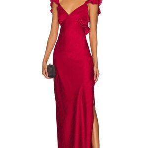 More to Come Red Satin Maxi Dress